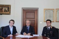 Gabriele DallAsta con il questore Giuseppe Racca